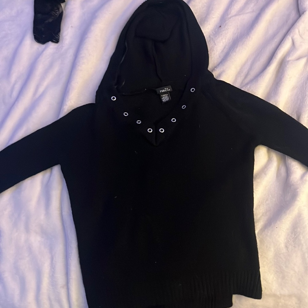Black, rue 21, hooded sweater